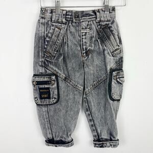 90's vintage cargo jeans boys 2T charcoal gray/black